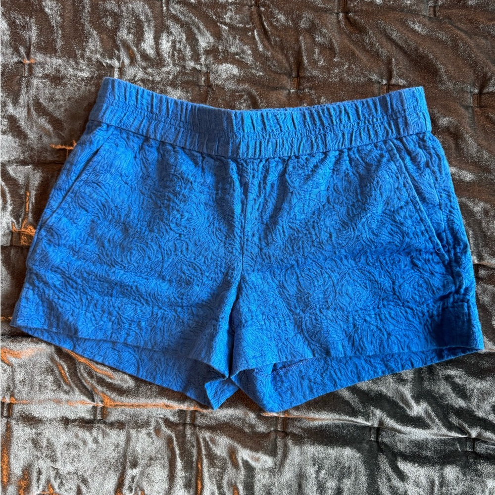 J. Crew Factory High Waist textured Blue Women's Shorts